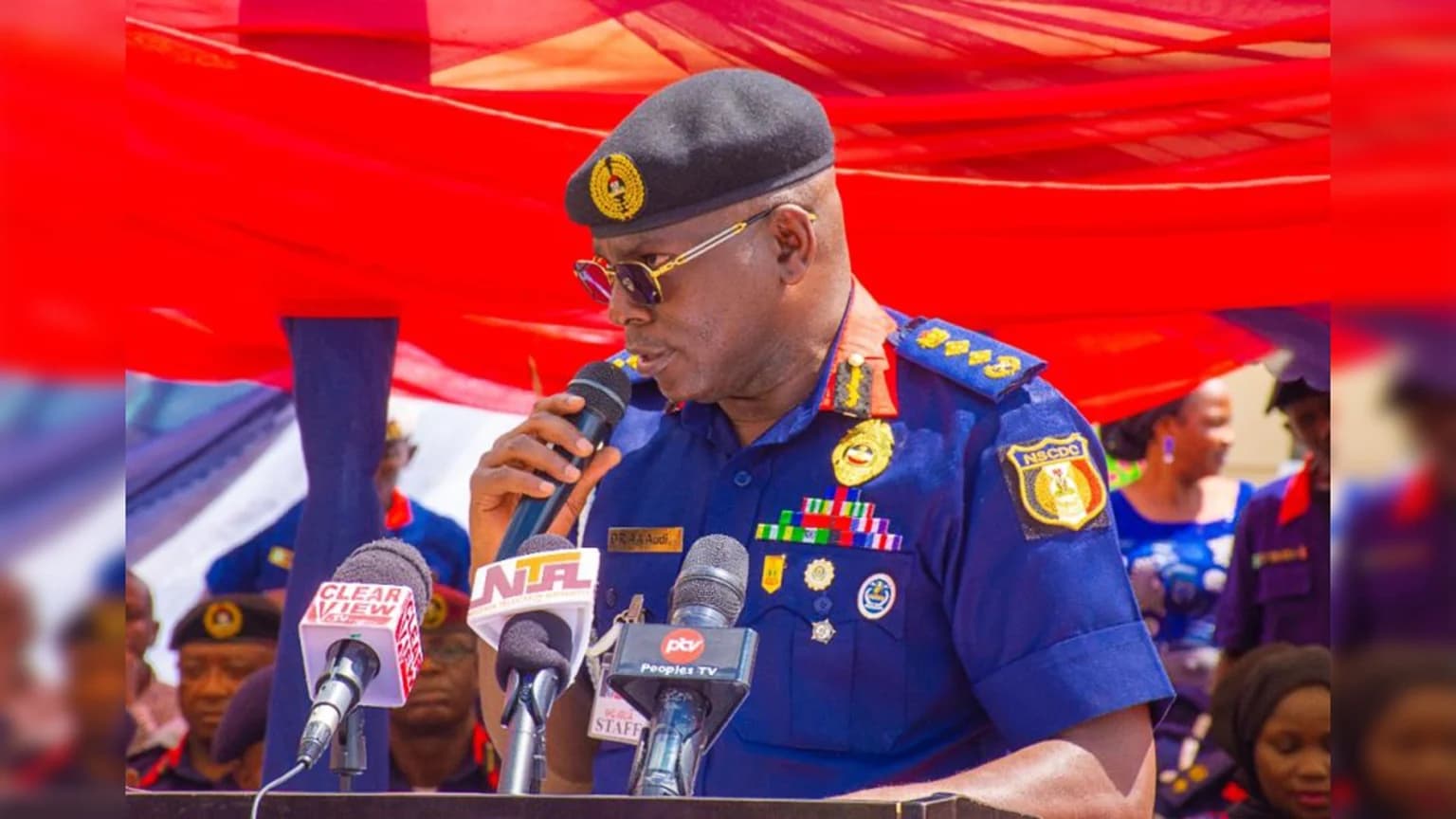 NSCDC Flag Flown at Half-Mast Over Niger Miners’ Deaths